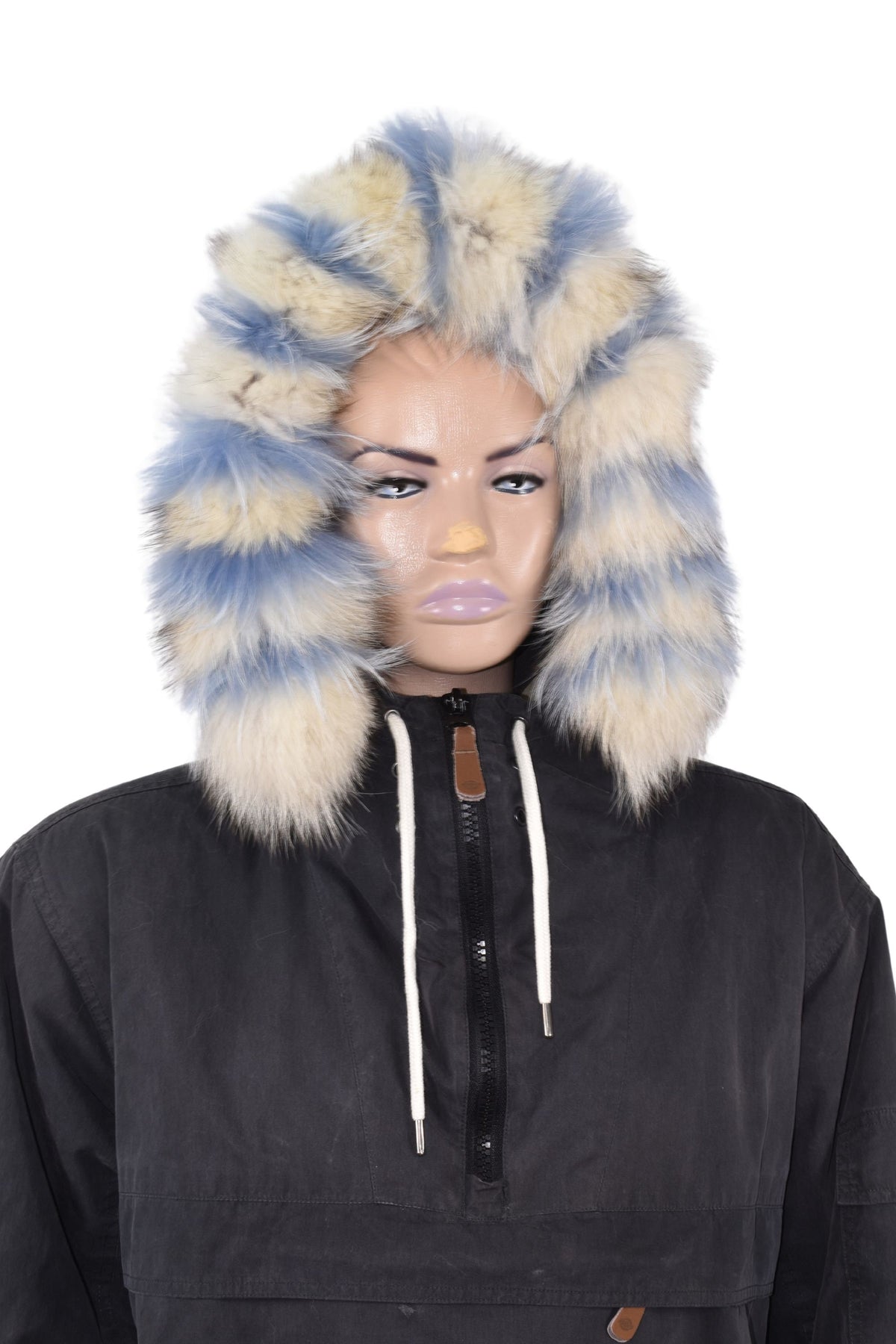 Natural Fox Fur Hood Trim: Detachable Fur Collar