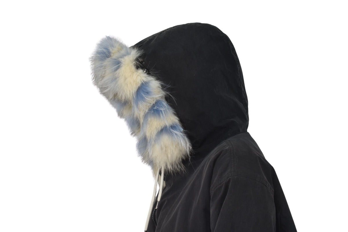 Natural Fox Fur Hood Trim: Detachable Fur Collar
