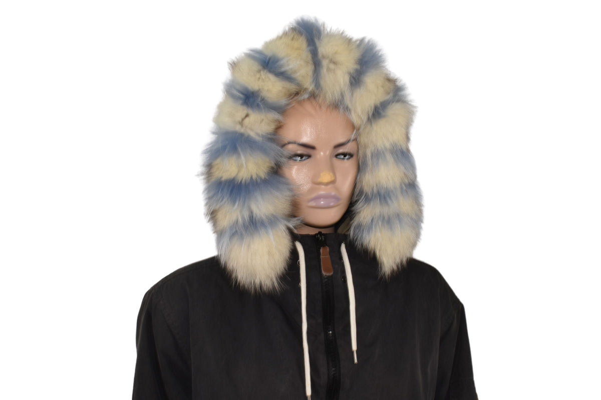 Natural Fox Fur Hood Trim: Detachable Fur Collar