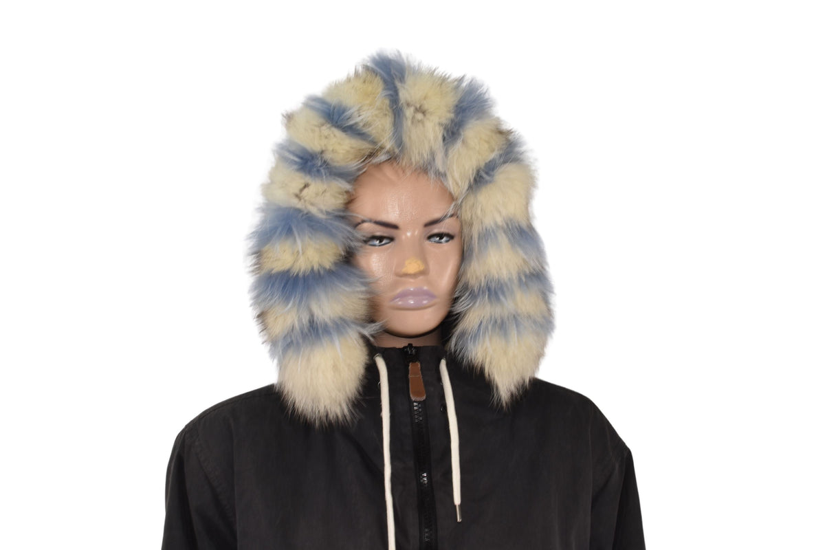 Natural Fox Fur Hood Trim: Detachable Fur Collar
