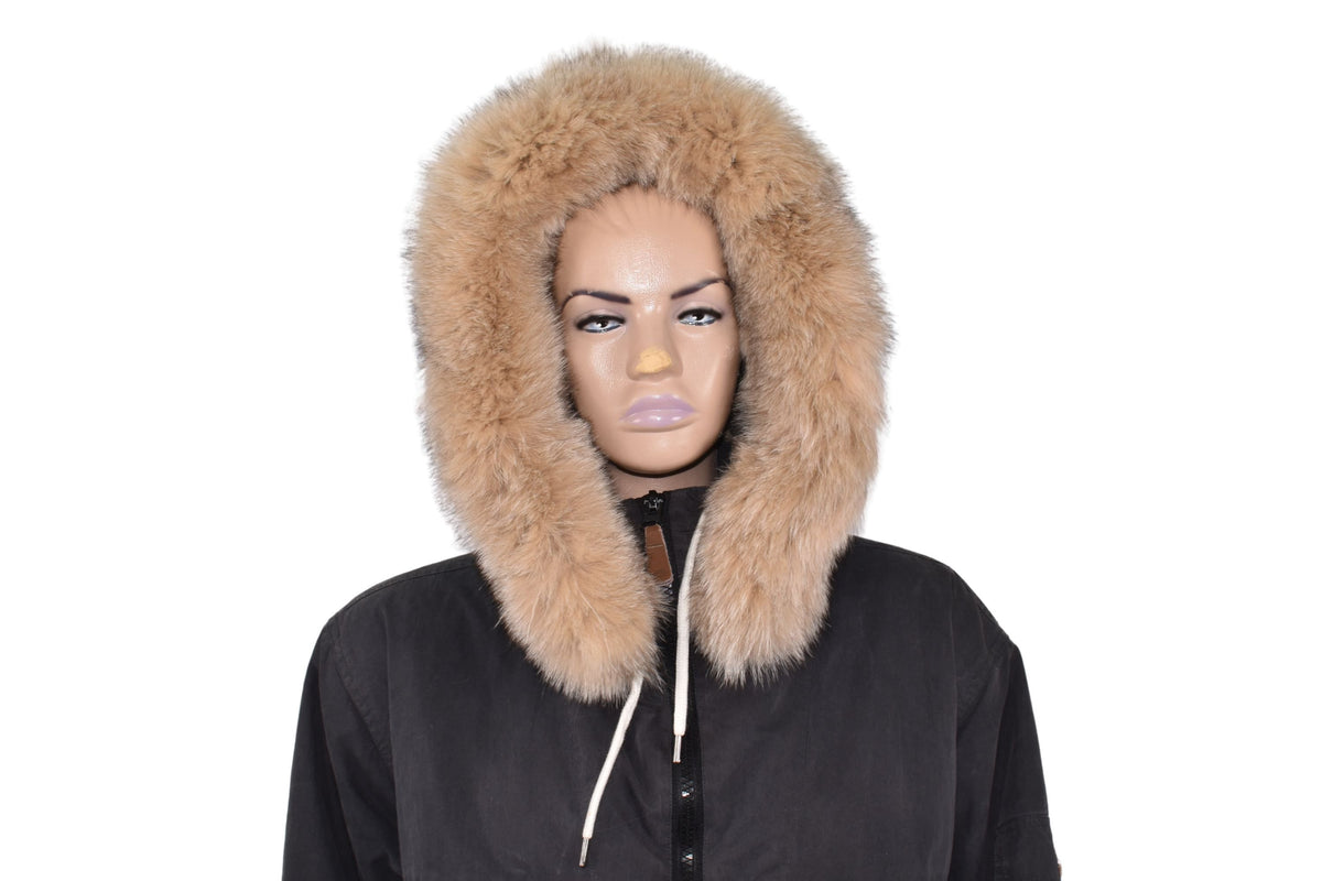 Fur Trim For Hood | Fox Fur stripe For jackets | Beige Fox Fur Trim Collar | luxury jacket Fur Trim