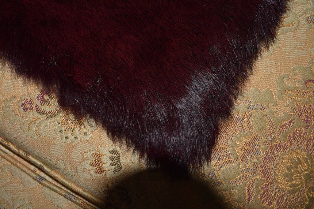 Rabbit plate | fur blanket | fur throw | fur sofa cover Bordeaux Fur Blanket