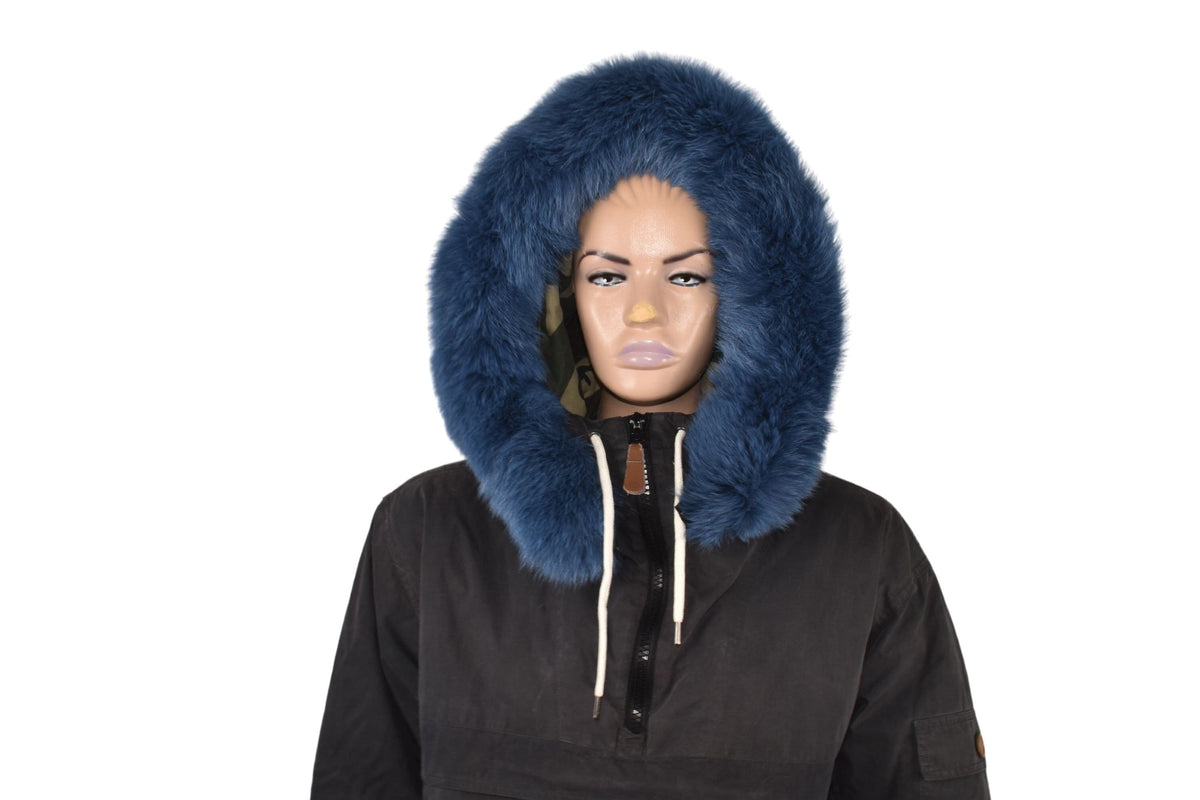 Fur Hood Trim | Fur Stripe For Hood | Detachable Fur trim Hood | Fur Collar | Blue Fox Fur Trim