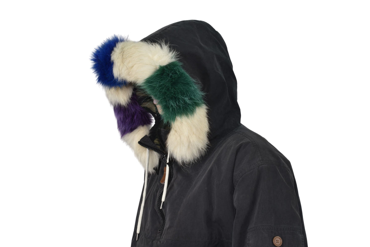 Fox Fur Trim For Hood | Natural Fox Fur Stripe For Hood | Detachable Fur trim Hood | Fur Collar