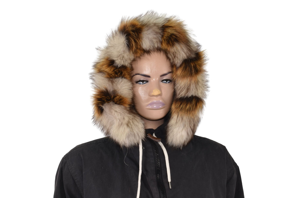 Fur Trim For Hood | Natural Fox Fur Stripe For Hood | Detachable Fur trim Hood | Fur Collar