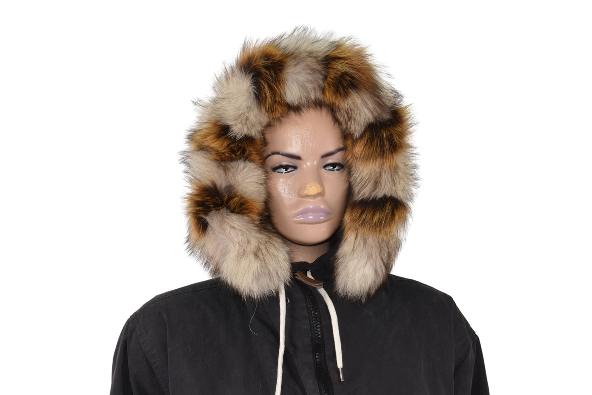 Fur Trim For Hood | Natural Fox Fur Stripe For Hood | Detachable Fur trim Hood | Fur Collar