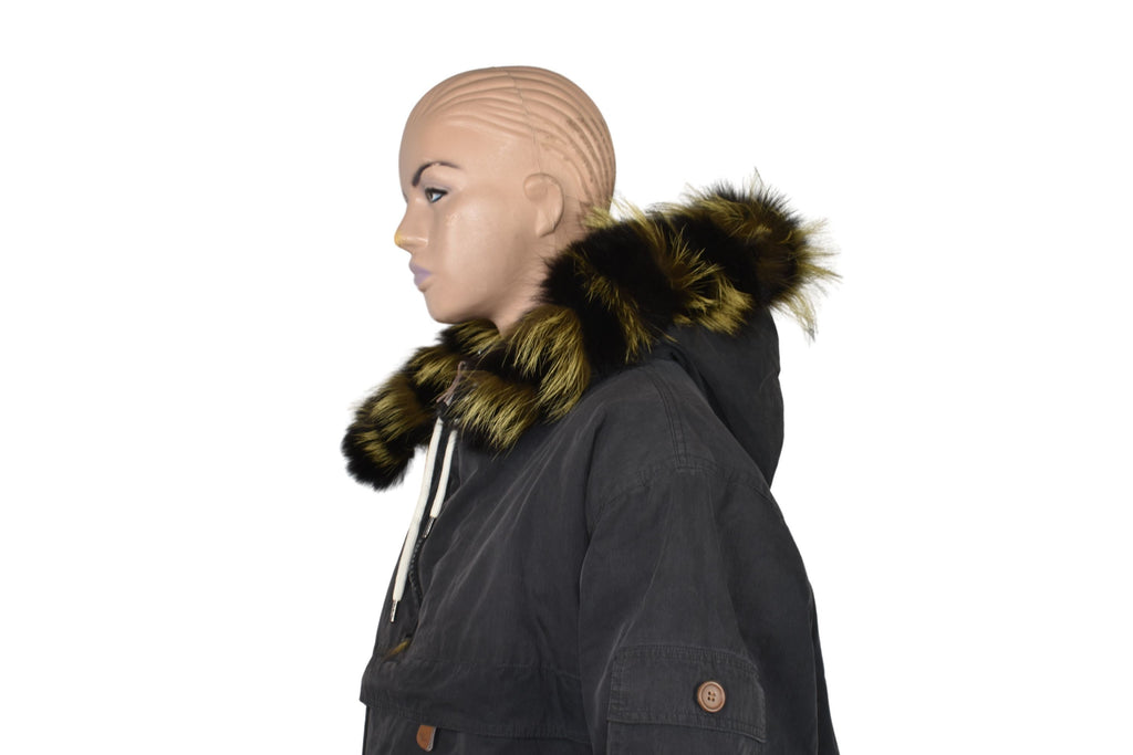 Natural Fox Fur Hood Trim: Detachable Fur Collar