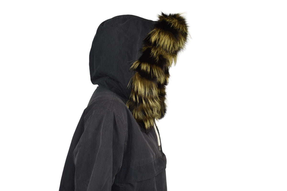 Natural Fox Fur Hood Trim: Detachable Fur Collar