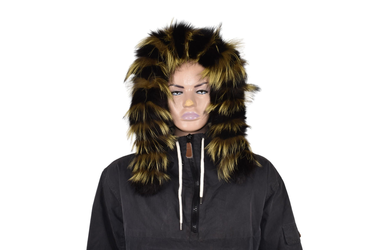 Natural Fox Fur Hood Trim: Detachable Fur Collar