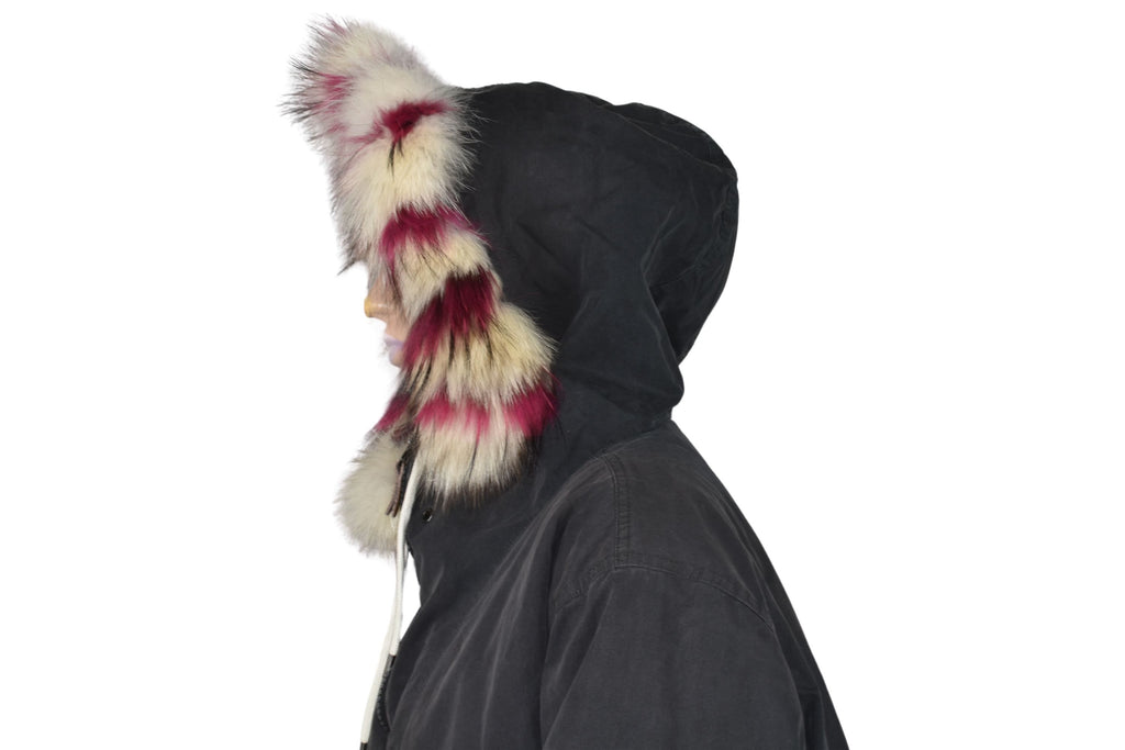 Natural Fox Fur Hood Trim: Detachable Fur Collar