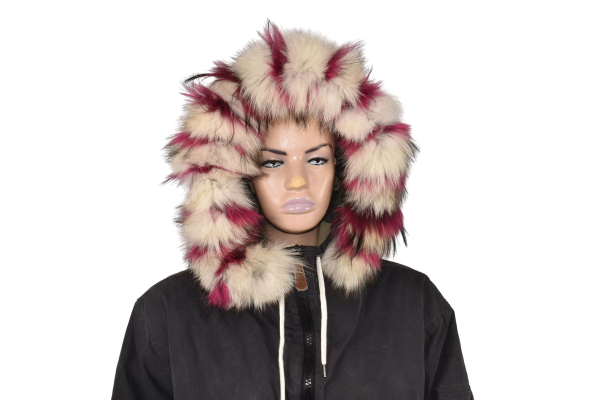 Natural Fox Fur Hood Trim: Detachable Fur Collar