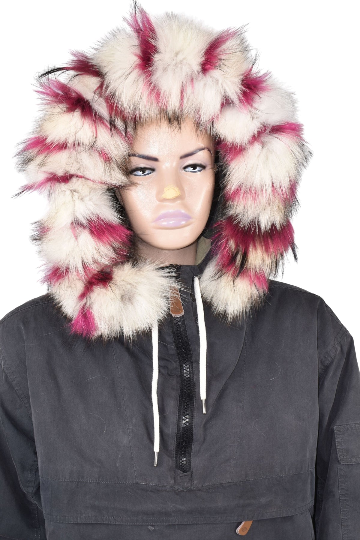 Natural Fox Fur Hood Trim: Detachable Fur Collar