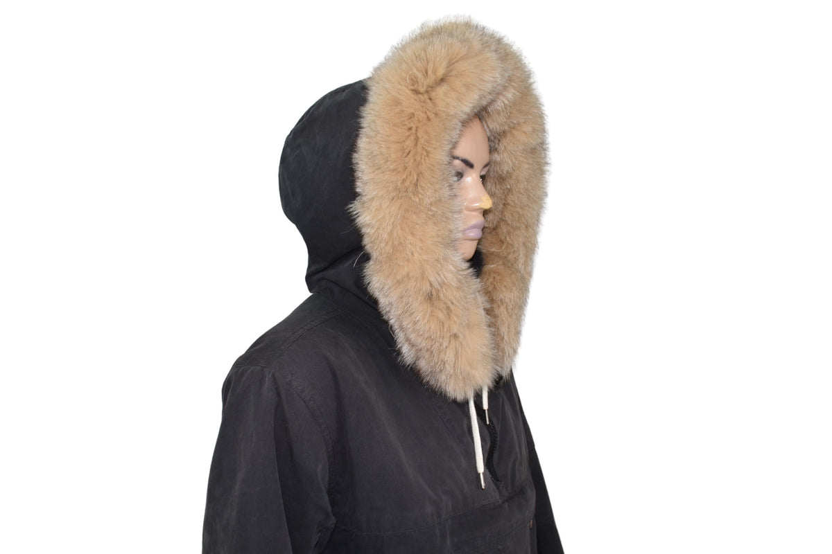 Fur Trim For Hood | Fox Fur stripe For jackets | Beige Fox Fur Trim Collar | luxury jacket Fur Trim