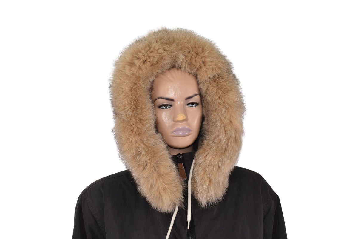 Fur Trim For Hood | Fox Fur stripe For jackets | Beige Fox Fur Trim Collar | luxury jacket Fur Trim