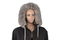 Gray Fox Fur Hood Trim: Detachable Fur Stripe