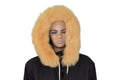 Yellow Fox Fur Hood Trim: Handmade Fur Collar Replacement