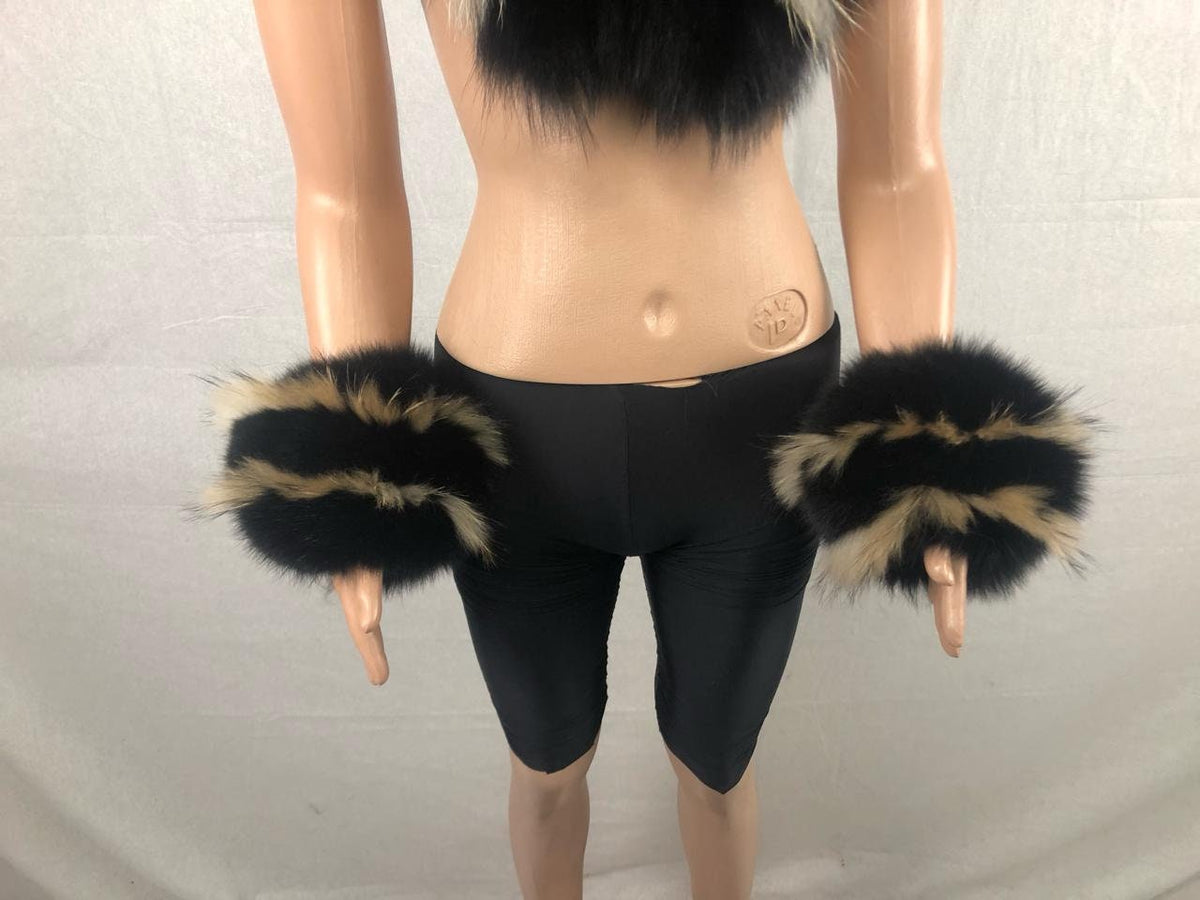 Handmade Fox Fur Collar & Cuffs Set - Detachable Coat Collar