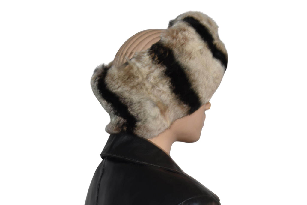 Rex Rabbit Fur Turban Headband - Women's Winter Head Wrap