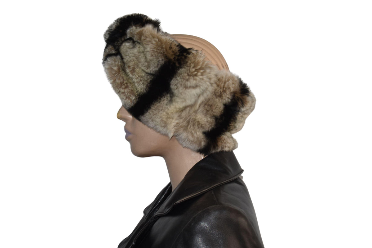 Rex Rabbit Fur Turban Headband - Women's Winter Head Wrap