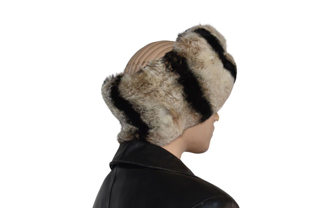 Rex Rabbit Fur Turban Headband - Women's Winter Head Wrap