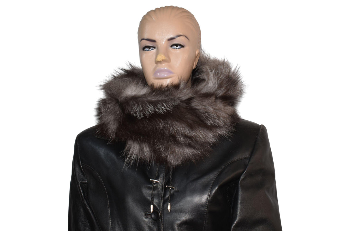 Handmade Fox Fur Neck Warmer: Luxury Fur Snood Collar