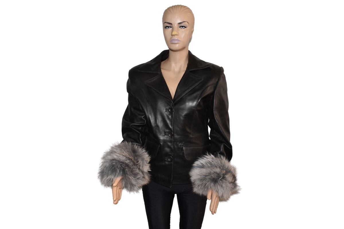 Gray Fox Fur Cuffs: Detachable Winter Coat Cuffs