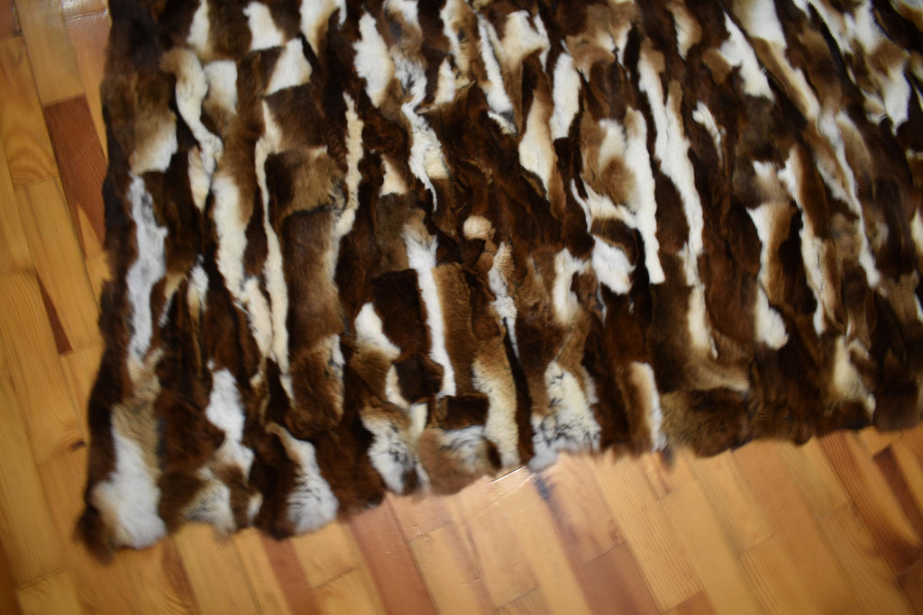 Luxurious Rex Rabbit Fur Throw Blanket - Velvet Lined