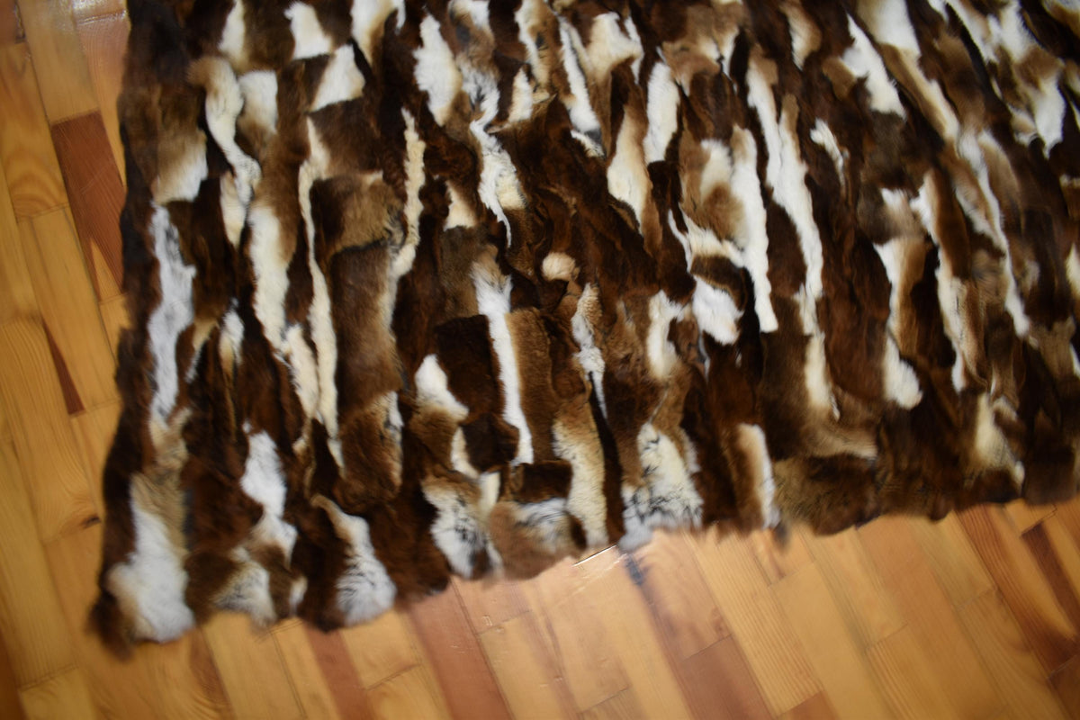 Luxurious Rex Rabbit Fur Throw Blanket - Velvet Lined