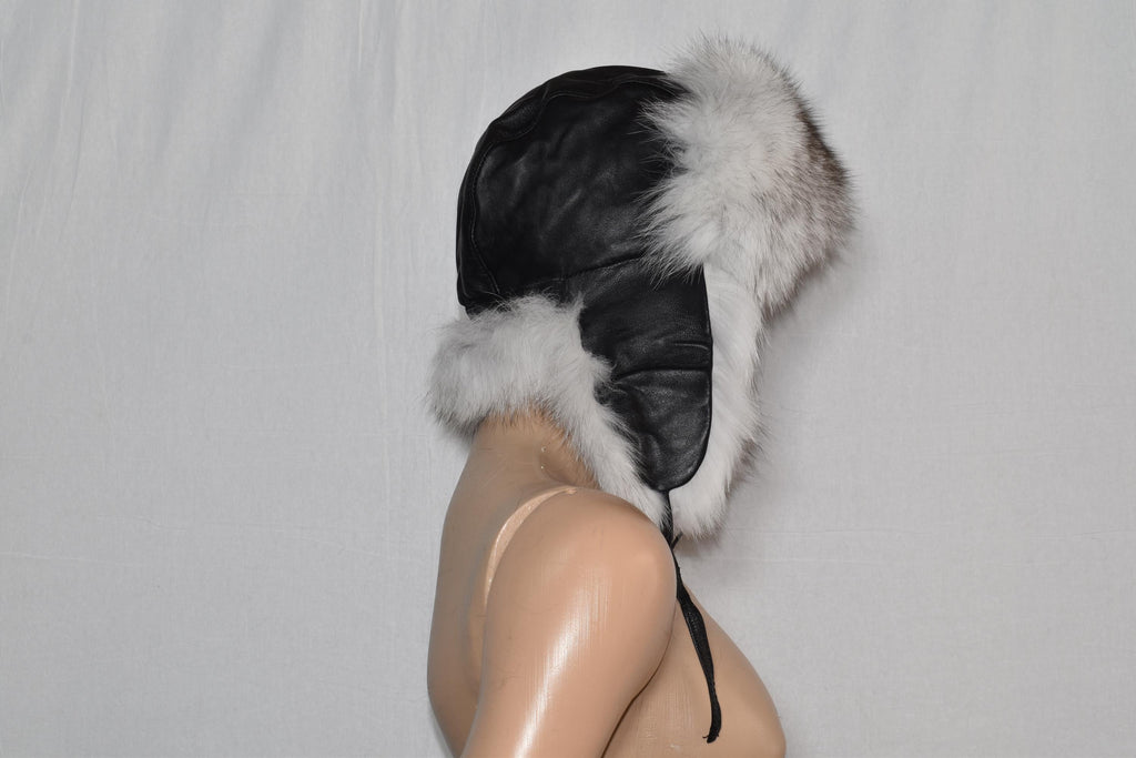 Fur Hat | Fox Fur Trapper Hat | Ushanka Fur Hat |   | Men Fur Hat | White Fox Hat | Natural Fox Fur Hat | Gift For Her