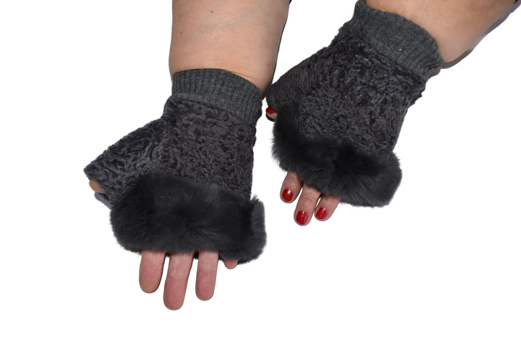 Sheepskin Shearling Fur Lined Gloves |  sheepskin Fingerless Gloves | Christmas gift