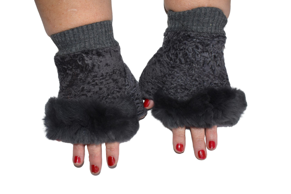 Sheepskin Shearling Fur Lined Gloves |  sheepskin Fingerless Gloves | Christmas gift