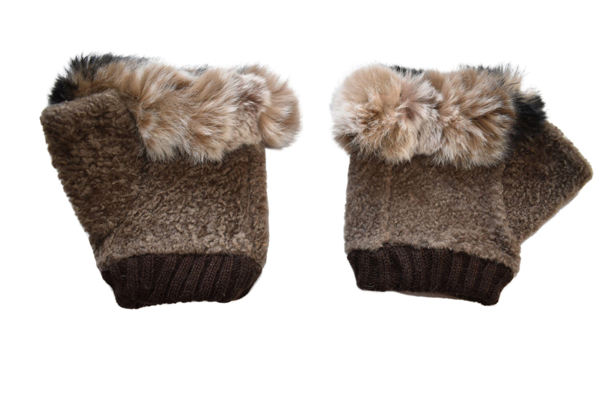 Sheepskin Fingerless Gloves: Shearling Fur Lined, Handmade in Greece