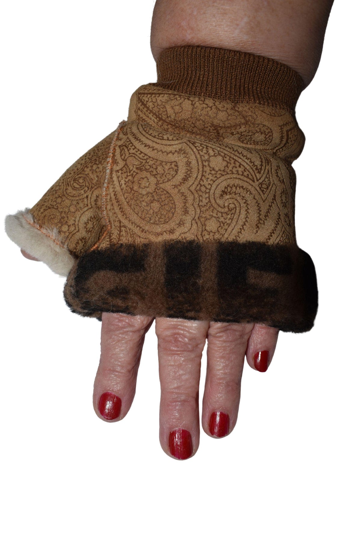 Handmade Shearling Fingerless Gloves: Genuine Sheepskin, Unisex Winter Gift