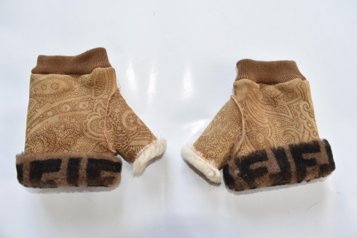 Handmade Shearling Fingerless Gloves: Genuine Sheepskin, Unisex Winter Gift