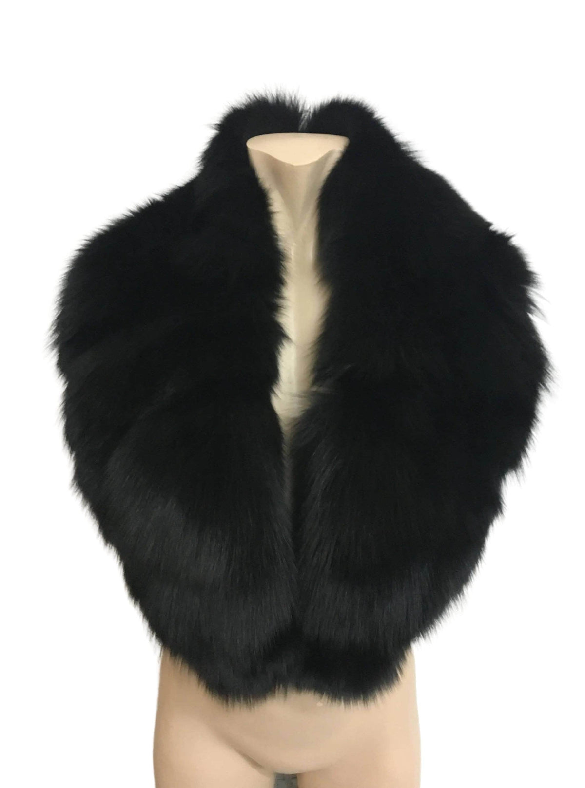 Black Fox Fur Collar & Detachable Fox Fur Cuffs , Sleeve Fur Cuffs and fur Collar, black Fur Coat collar / Gift For Her