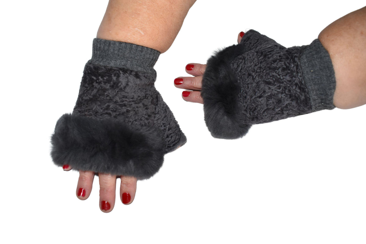 Sheepskin Shearling Fur Lined Gloves |  sheepskin Fingerless Gloves | Christmas gift