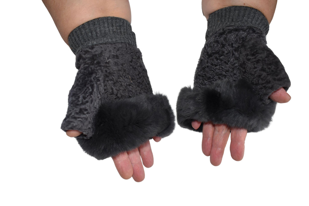 Sheepskin Shearling Fur Lined Gloves |  sheepskin Fingerless Gloves | Christmas gift
