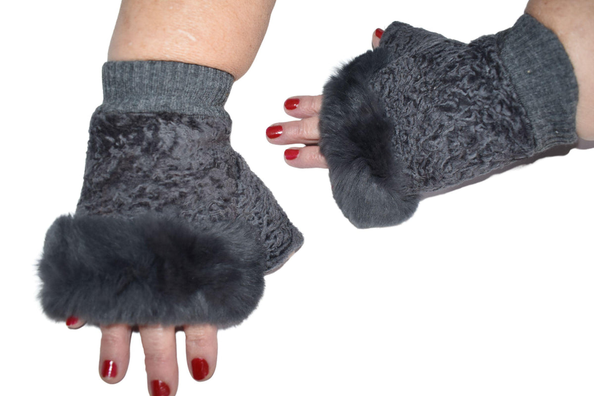 Sheepskin Shearling Fur Lined Gloves |  sheepskin Fingerless Gloves | Christmas gift
