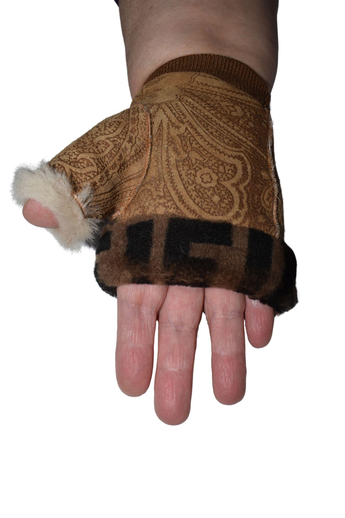 Handmade Shearling Fingerless Gloves: Genuine Sheepskin, Unisex Winter Gift