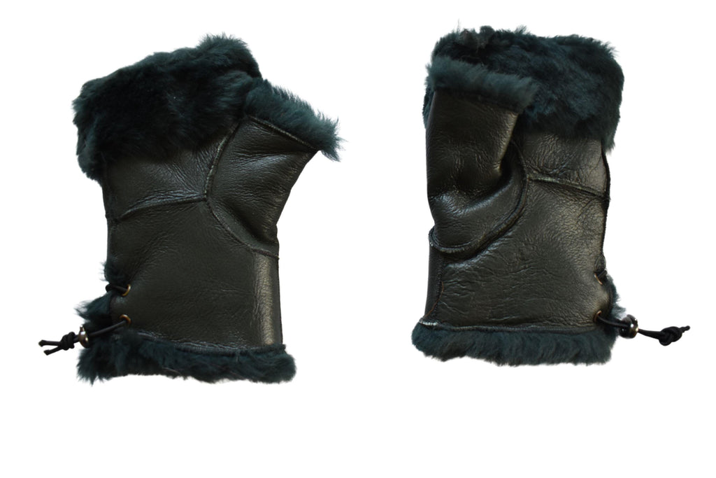Handmade Shearling Fingerless Gloves: Genuine Sheepskin Winter Gloves