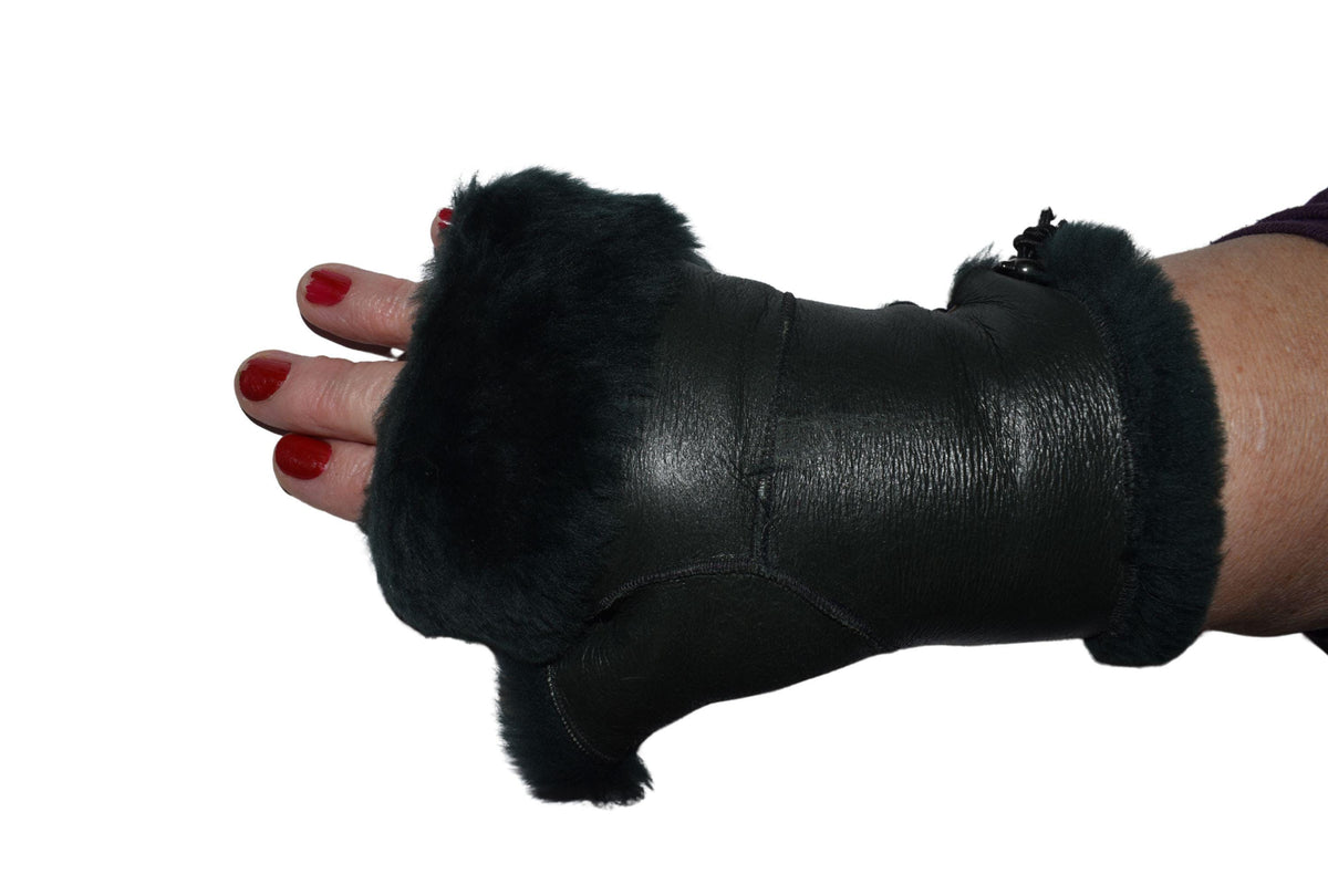 Handmade Shearling Fingerless Gloves: Genuine Sheepskin Winter Gloves