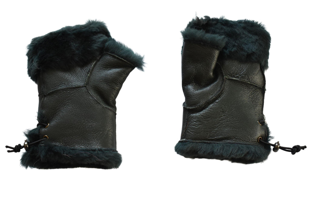 Handmade Shearling Fingerless Gloves: Genuine Sheepskin Winter Gloves