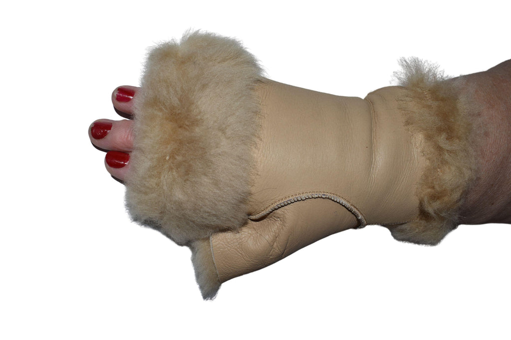 Handmade Shearling Fingerless Gloves: Genuine Sheepskin Winter Gift