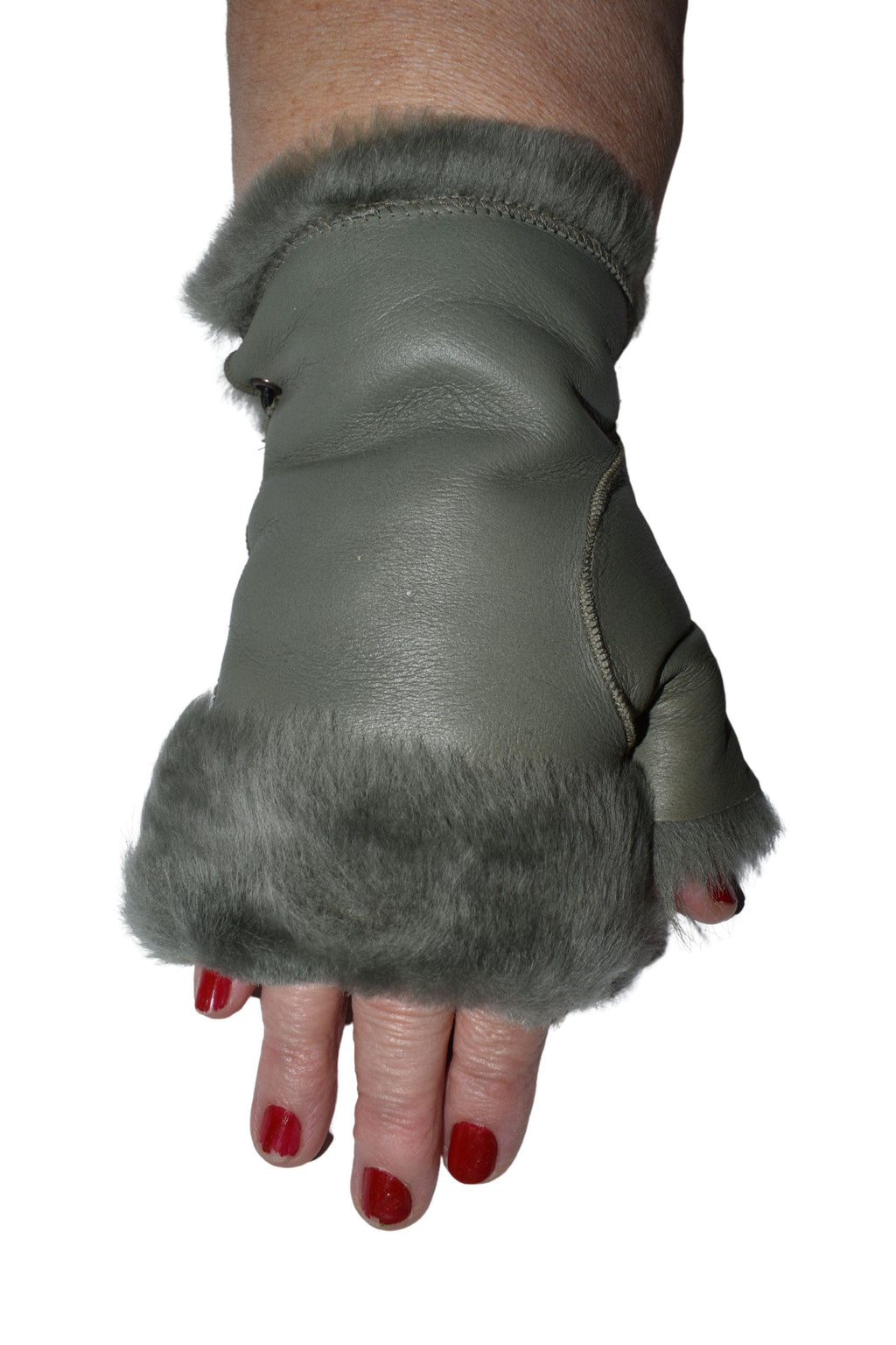 Handmade Shearling Fingerless Gloves: Genuine Sheepskin, Unisex