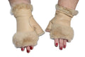 Handmade Shearling Fingerless Gloves: Genuine Sheepskin Winter Gift