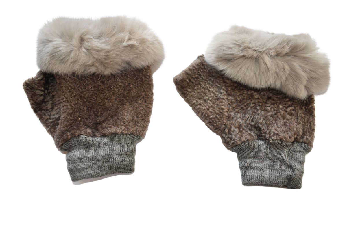 Sheepskin Fingerless Gloves: Shearling Fur Lined, Handmade in Greece