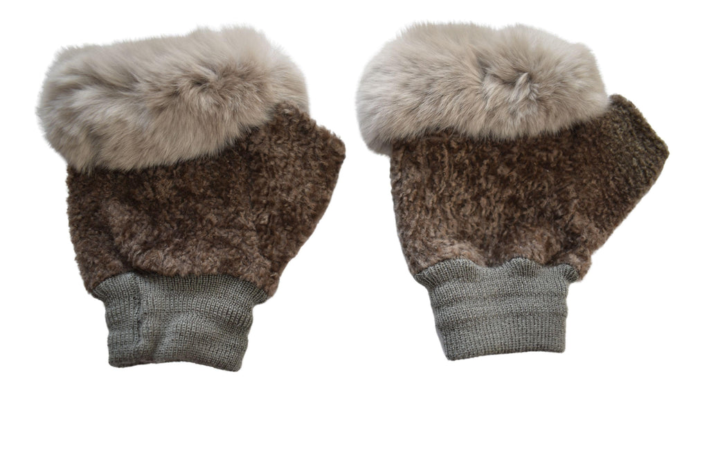 Sheepskin Fingerless Gloves: Shearling Fur Lined, Handmade in Greece
