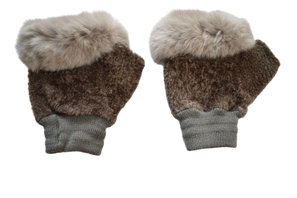 Sheepskin Fingerless Gloves: Shearling Fur Lined, Handmade in Greece