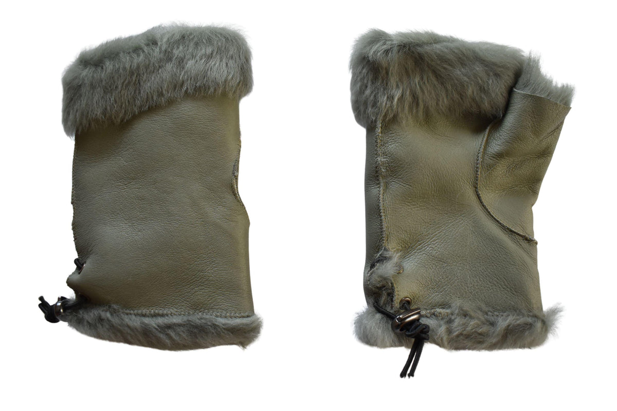Handmade Shearling Fingerless Gloves: Genuine Sheepskin, Unisex